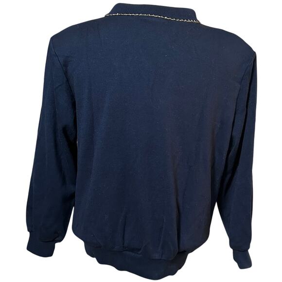 Vintage Cricket Lane Plaid Polo Sweater M 80s Blackwatch Preppy Gold Buttons - Picture 8 of 10